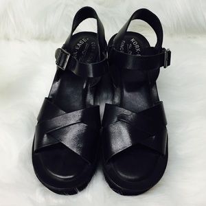 Kork Ease Black Platforms Sandals